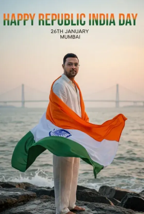 'HAPPY REPUBLIC INDIA DAY', '26TH JANUARY' - Free AI Art Prompt