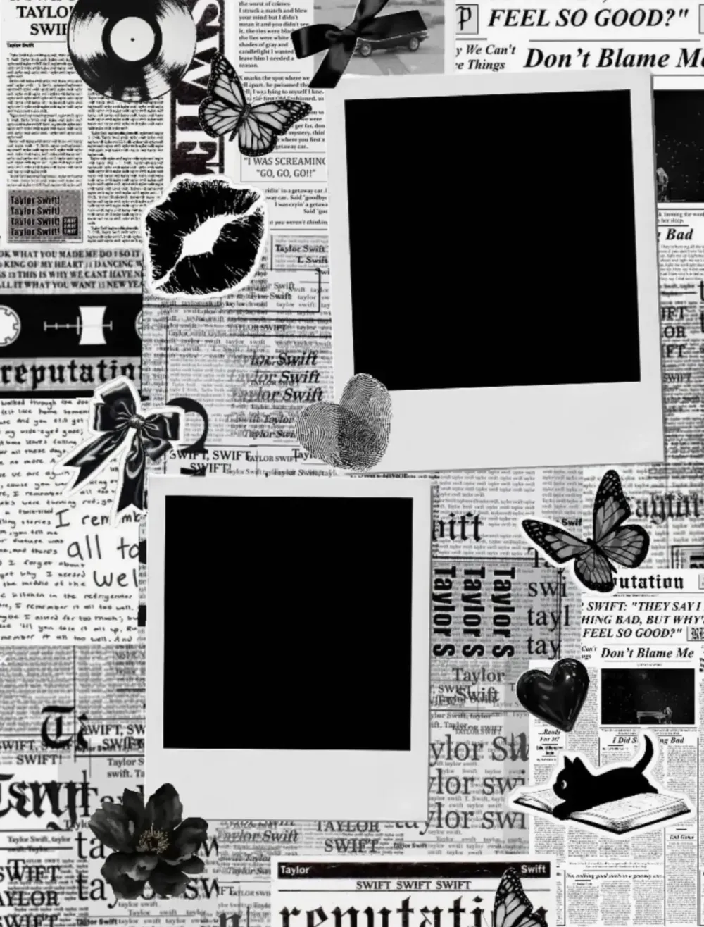 black and white collage wallpaper - Gemini & chatgpt Image AI Prompt