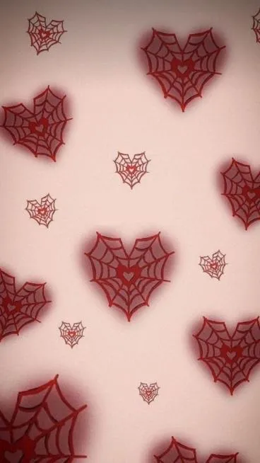 cute red spider web hearts pattern - Gemini & chatgpt Image AI Prompt