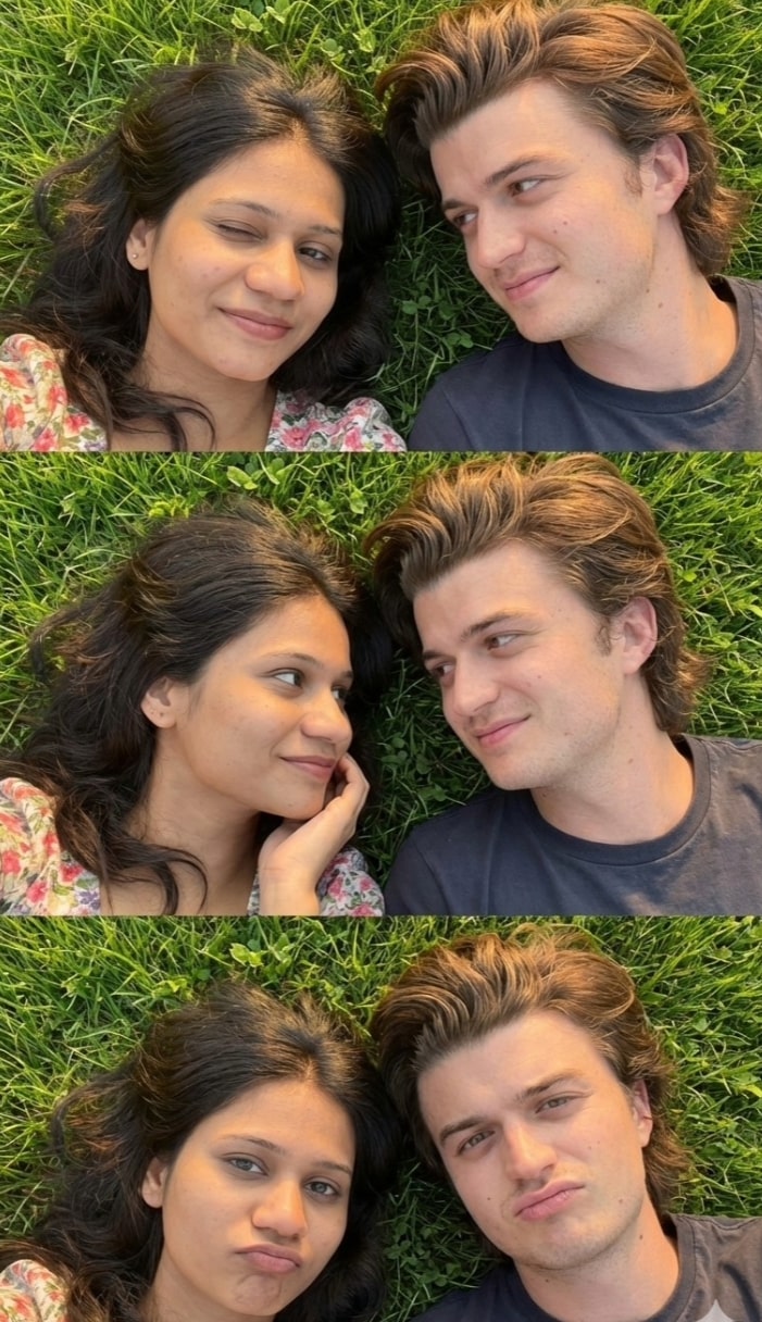 Cute Romantic Couple Grass Selfie Collage - AI Prompt