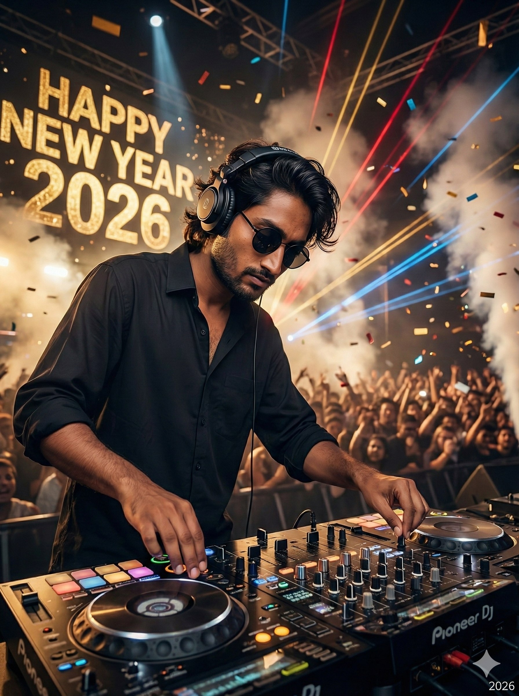 DJ on massive New Year stage - AI Prompt