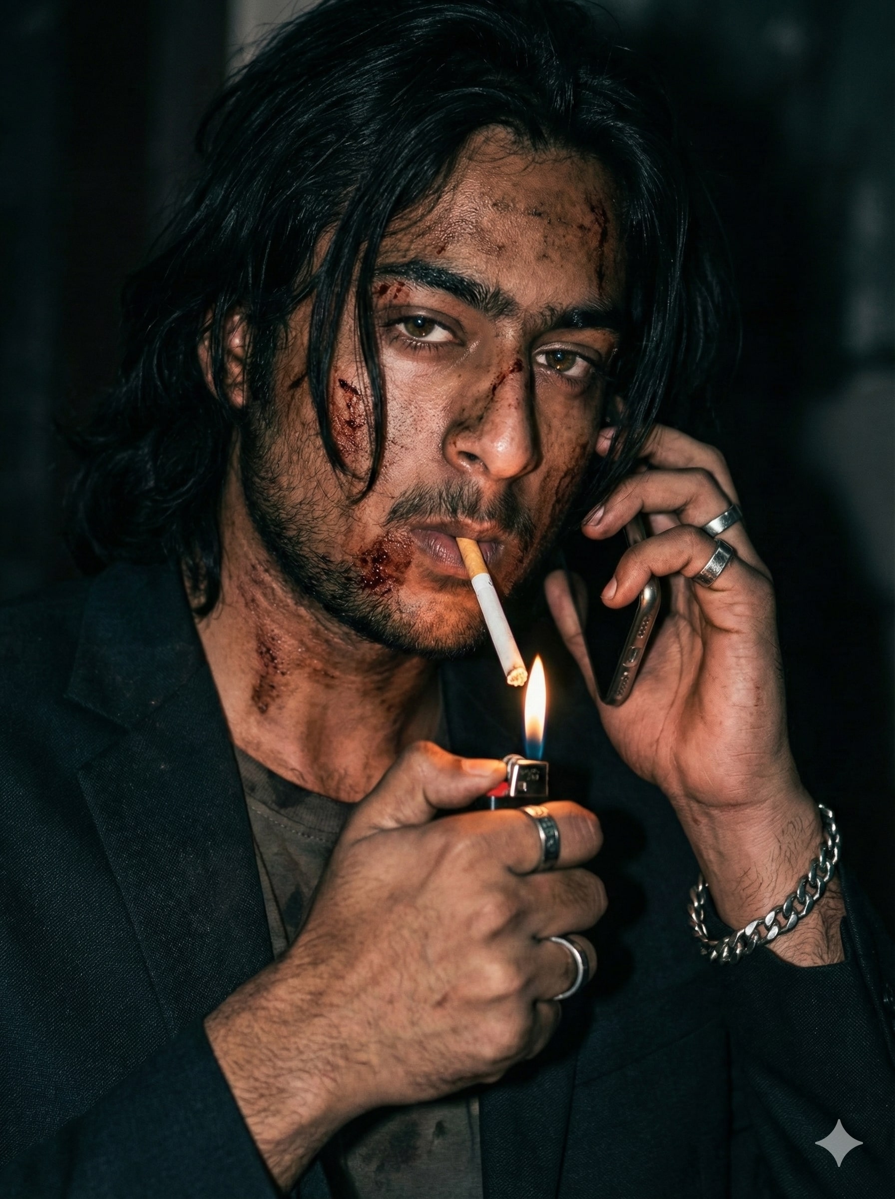 dramatic cigarette man - AI Prompt