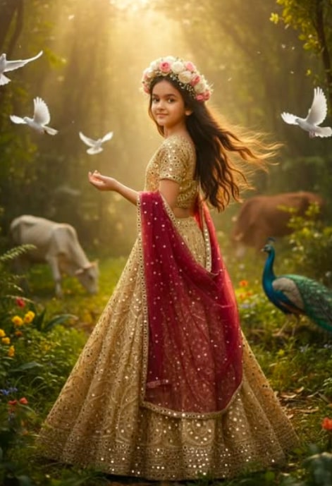 Golden Coloured Choli - AI Prompt