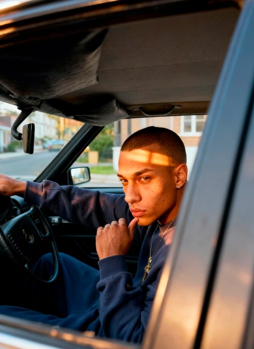 Golden Hour Car Window Portrait - AI Prompt
