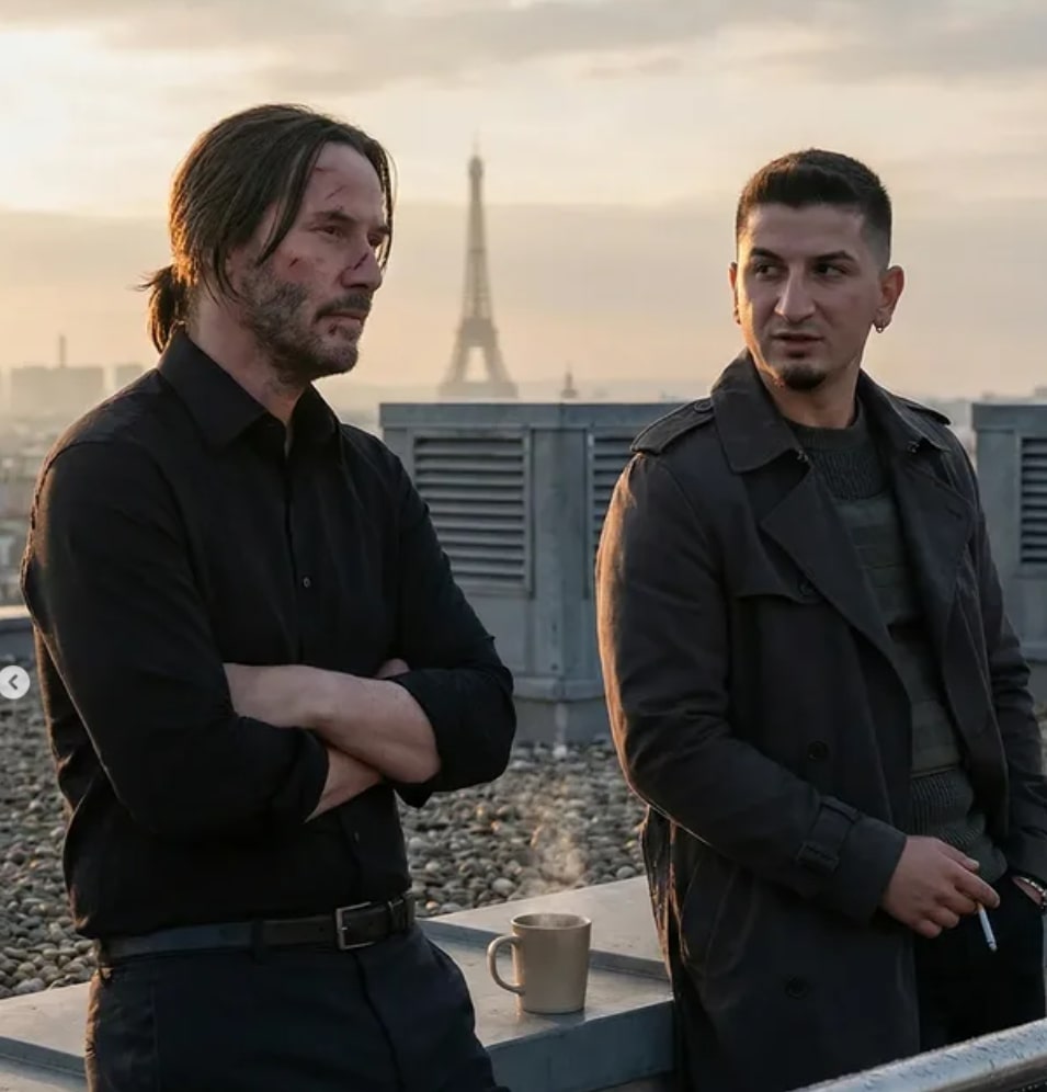 John Wick 4 Tarzında Paris Çatısında Sinematik Poster - AI Prompt