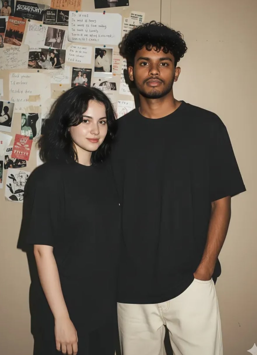 Lo-Fi 90s Flash Portrait of a Young Woman & Boy - AI Prompt