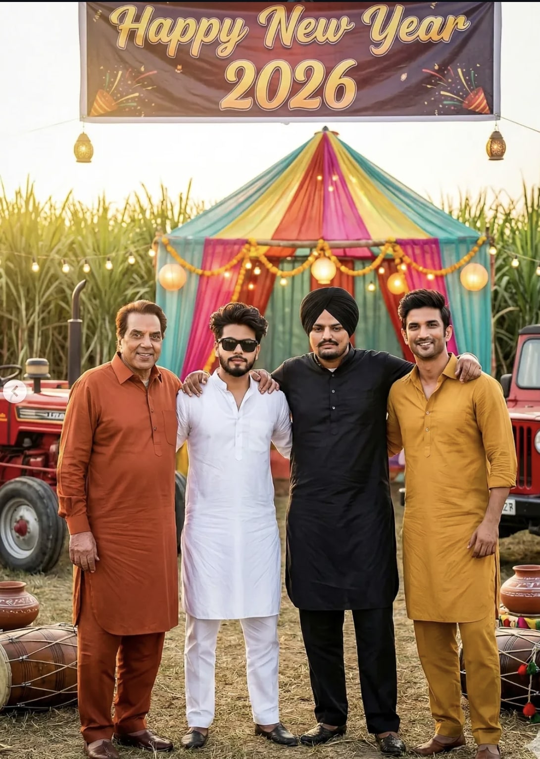 New Year with bollywood stars - AI Prompt