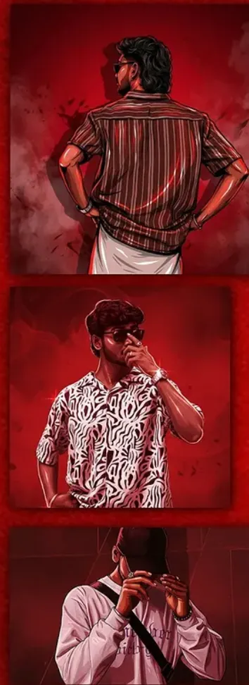 Red Tamil Gangster Cinematic Poster 4K - Free AI Prompt