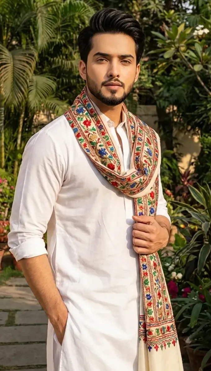 White Kurta Pajama look - Free AI Art Prompt